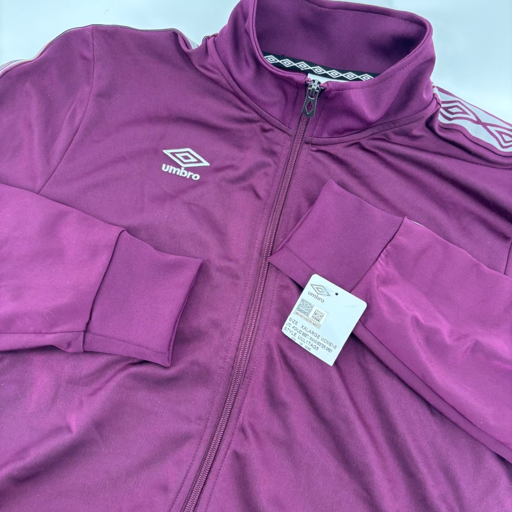 Umbro Track Jacket Womens XXL Purple NEW Logo Tape‎ Sleeve UUL1TAG5 Pickled Beet